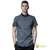 Europe contrast collar grey shirt for waiter waitress dealer chef uniform