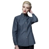 fashion long sleeve / short sleeve grey denim waiter shirt jacket waiter uniform