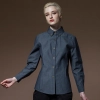 fashion long sleeve / short sleeve grey denim waiter shirt jacket waiter uniform