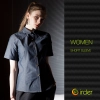 fashion long sleeve / short sleeve grey denim waiter shirt jacket waiter uniform Color women short sleeve shirt