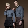 grey peter pan collar short sleeve waiter shirt waiter uniforms