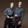 grey peter pan collar short sleeve waiter shirt waiter uniforms