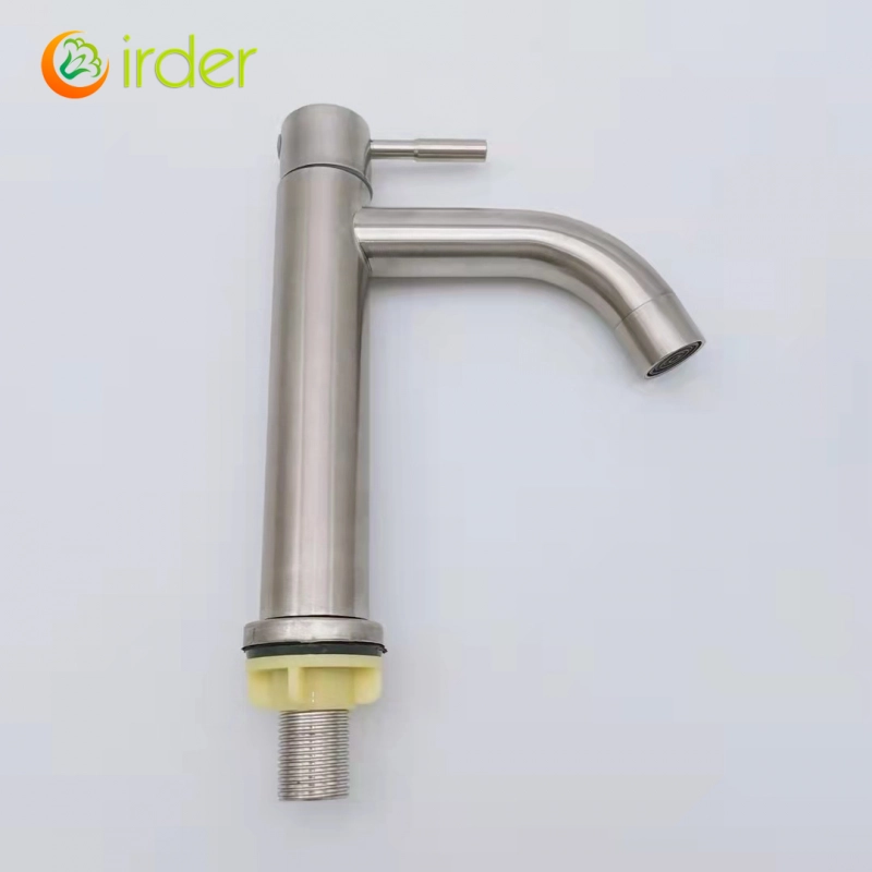 food grade 304 stainless steel wire drawing kitchen sink faucet water tap household single cold water inlet