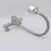 wall mounted dual tapholes stainless steel big head universal kitchen faucet water tap