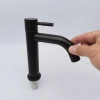 black baking paint single cold water taphole stainless steel basin faucet lavatory water tap factory wholesale