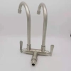 single DN15 inlet 304 stainless steel wiredrawing 2H dual outlets home basin faucet kitchen faucet water tap rebrand supported