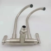 single DN15 inlet 304 stainless steel wiredrawing 2H dual outlets home basin faucet kitchen faucet water tap rebrand supported