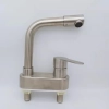 dual topholes hot/cold water 304 stainless steel countertop basin faucet lavatory faucet water tap rebrand supported