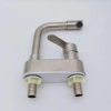 dual topholes hot/cold water 304 stainless steel countertop basin faucet lavatory faucet water tap rebrand supported