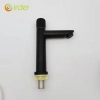 simple black water tap washing room basin faucet single taphole stainless stell bottom factory order
