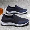 casual simple mesh summer wear men sport shoes loaf shoes Color Navy Blue