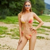 2022 fashion europe sexy  Gradient orange bikini women swimwear