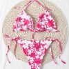 2022 summer floral print sexy women bikini two piece swimsuit swimwear