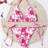 2022 summer floral print sexy women bikini two piece swimsuit swimwear