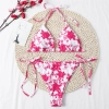 2022 summer floral print sexy women bikini two piece swimsuit swimwear