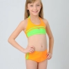 orange patchwork children girl swimwear teen girl swimsuit