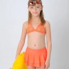 orange patchwork children girl swimwear teen girl swimsuit