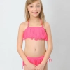 orange patchwork children girl swimwear teen girl swimsuit