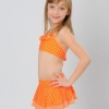 orange patchwork children girl swimwear teen girl swimsuit