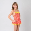 orange patchwork children girl swimwear teen girl swimsuit