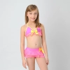 orange patchwork children girl swimwear teen girl swimsuit