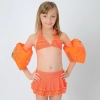 orange patchwork children girl swimwear teen girl swimsuit