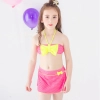 bow two-piece teen girl bikini tube top shorts swimwear