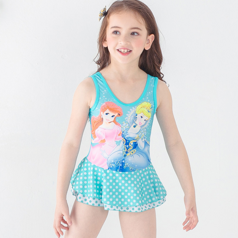 Irder - nice cartoon printing girl swimwear halter one-piece swimwear