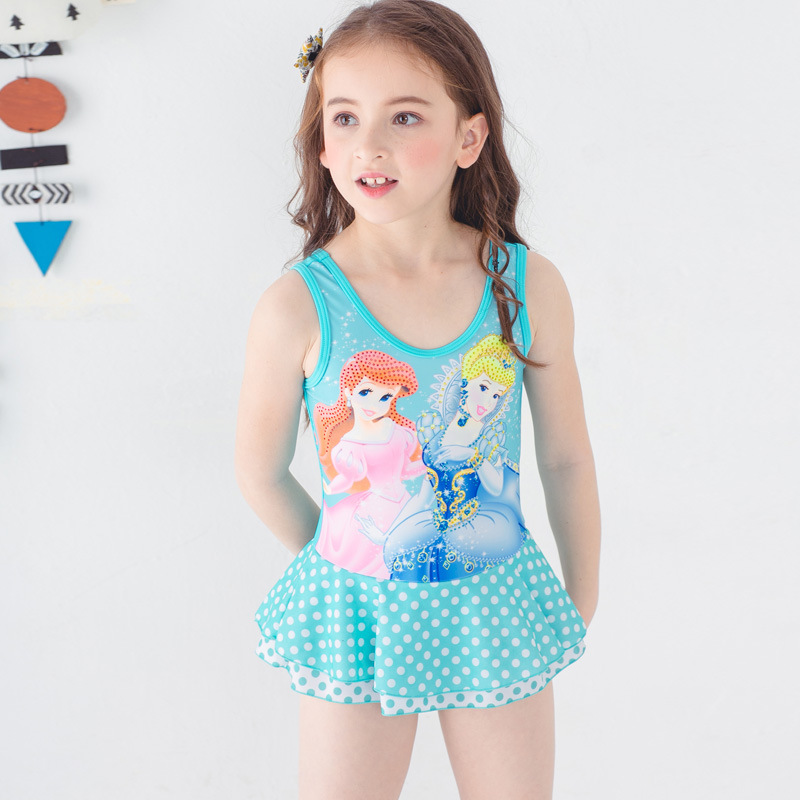 Irder - nice cartoon printing girl swimwear halter one-piece swimwear