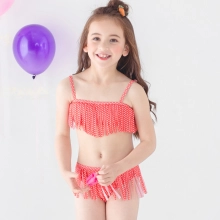 dot tassel girl swimwear two-pieces swimear discount 40 designs