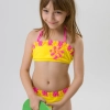 green dot print two-piece girl swimsuit swimwear 