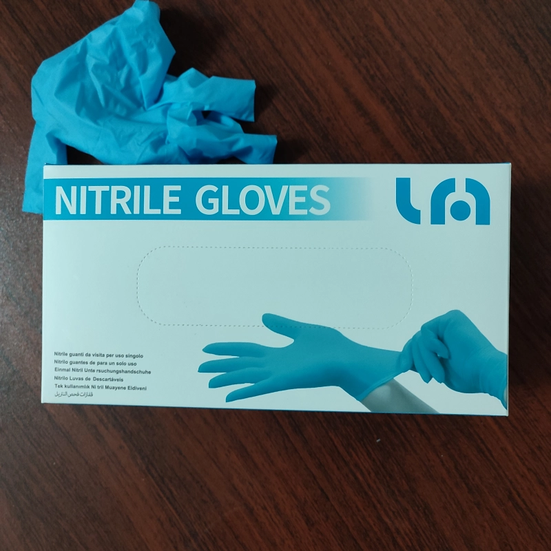 high quanity nitrile gloves light blue medical grade FDA510k certificate OTG