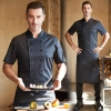double breasted men chef jacket uniform unisex design Color Black