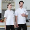 blackish green short sleeve chef blouse jacket shirt uniform