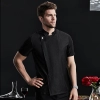 2023 high quality invisual button women men unisex deign chef jacket Color Black