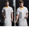 patchwork color collar short sleeve chef jacket Color Color 3