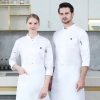 3/4 length sleeve chef jacket blackish green color
