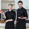 3/4 length sleeve chef jacket blackish green color