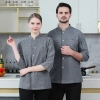 3/4 length sleeve chef jacket blackish green color