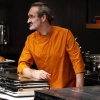 fashion side open long sleeve chinese restaurant cook uniform jacket Color Orange