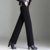 2025 casual loose autumn winter woolen women pant flare pant Color Black