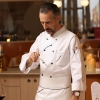 2025 US fashion meat store double breasted restaurant chef jacket Color White