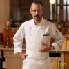 2025 upgrade fabric side opening double breasted chef jacket cooking work uniform Color White