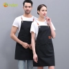2025 good fabric bar restaurant watier/chef denim halter apron long apron Color Black