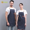 2025 good fabric bar restaurant watier/chef denim halter apron long apron Color blue stripes