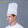 high quality plant fiber disposable chef hat paper hat 29cm round top Color white round top 23cm