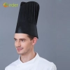 plant fiber black disposable chef hat  23cm round top paper hat