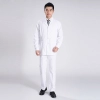 hospital docotor uniform workwear lob coat white light blue jacket +pant for male nurse Color White