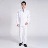 hospital docotor uniform workwear lob coat white light blue jacket +pant for male nurse