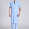 short sleeve tourn over collar doctor jacket coat medical hospital uniform Color Blue